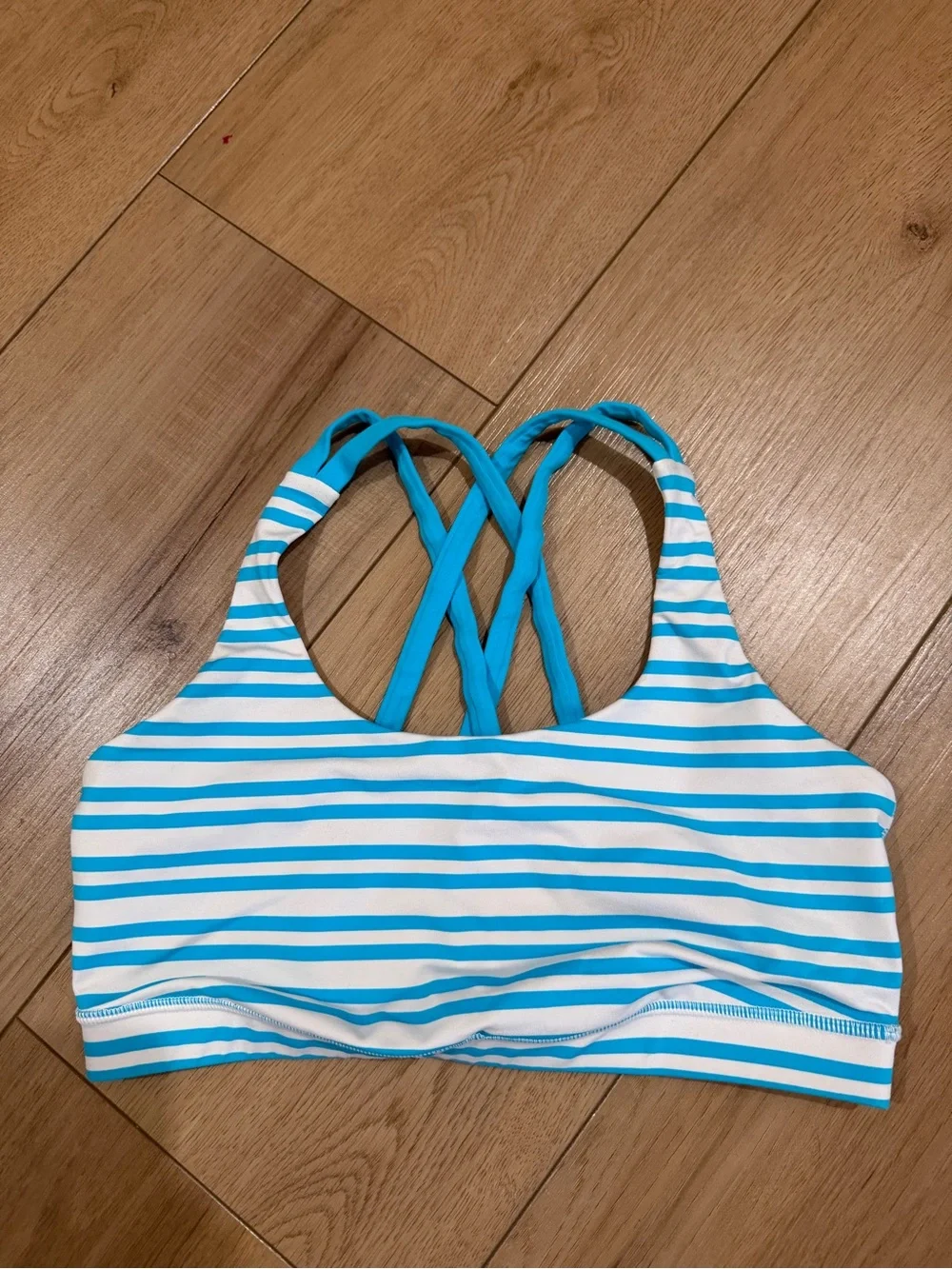 Lululemon Striped Blue & White Energy Sports Bra
